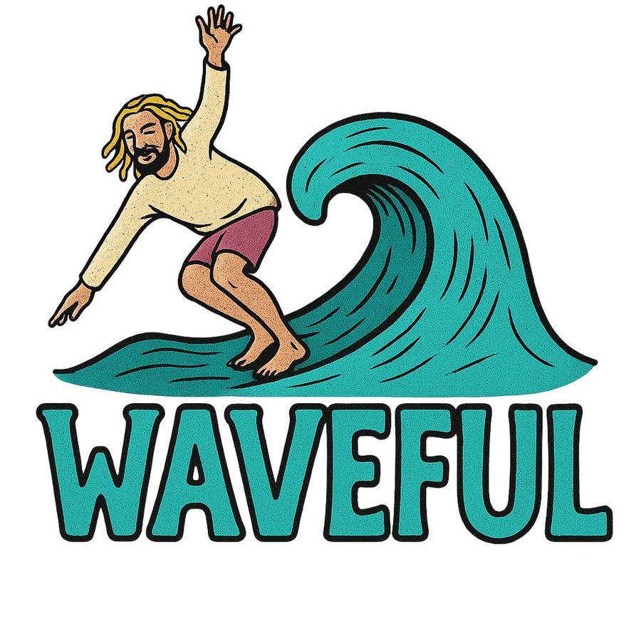 Wavefulness surfer logo